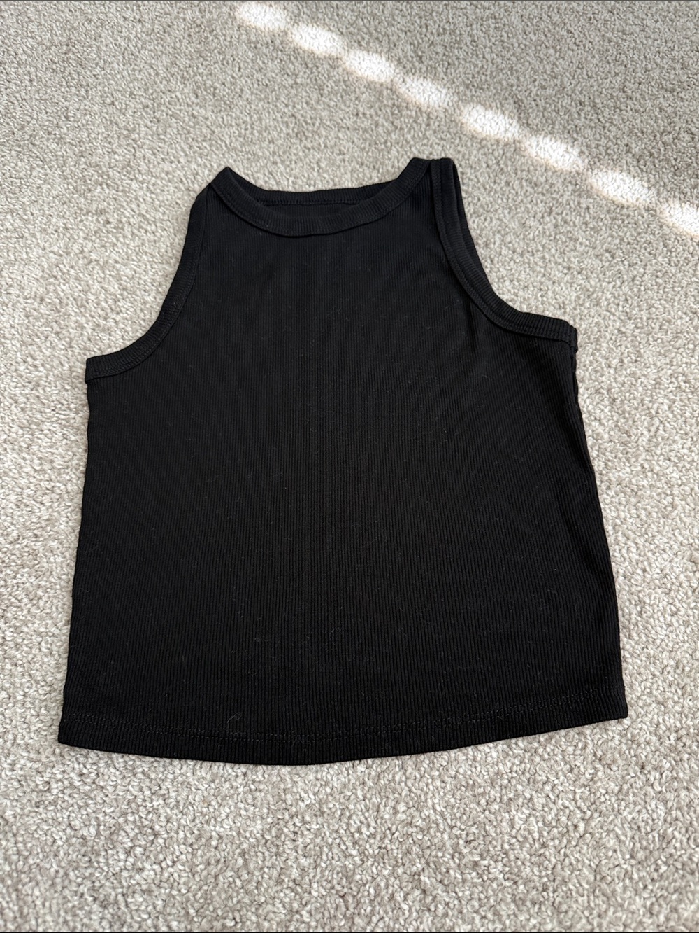 art class Black Ribbed Tank Top for Kids